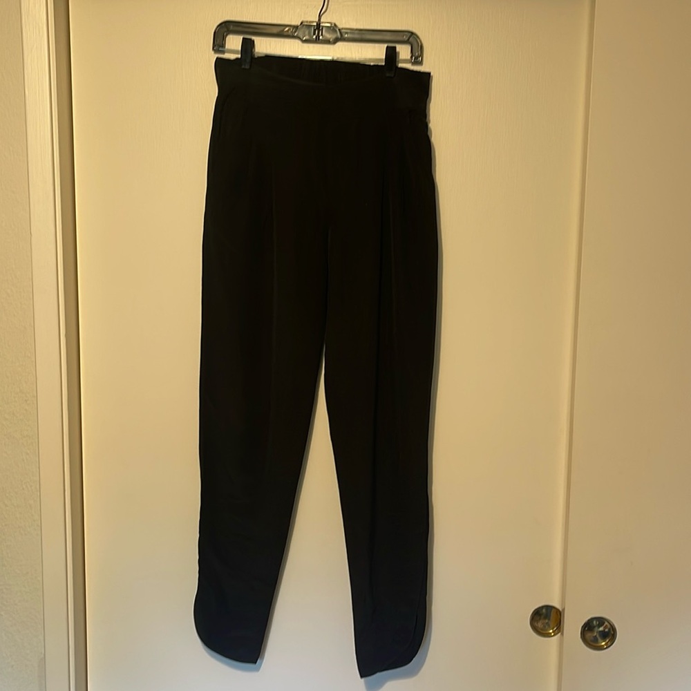 Black silk pants